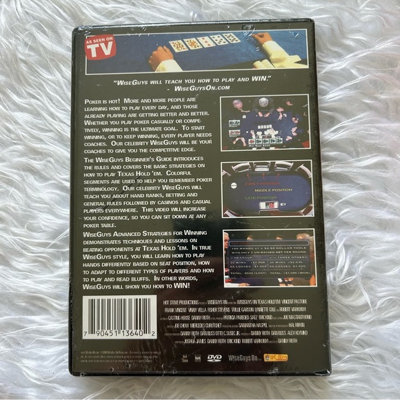 New SEALED DVD Professional Poker Tips Vincent Pastore Texas Hold’em WiseGuys On - Picture 2 of 4